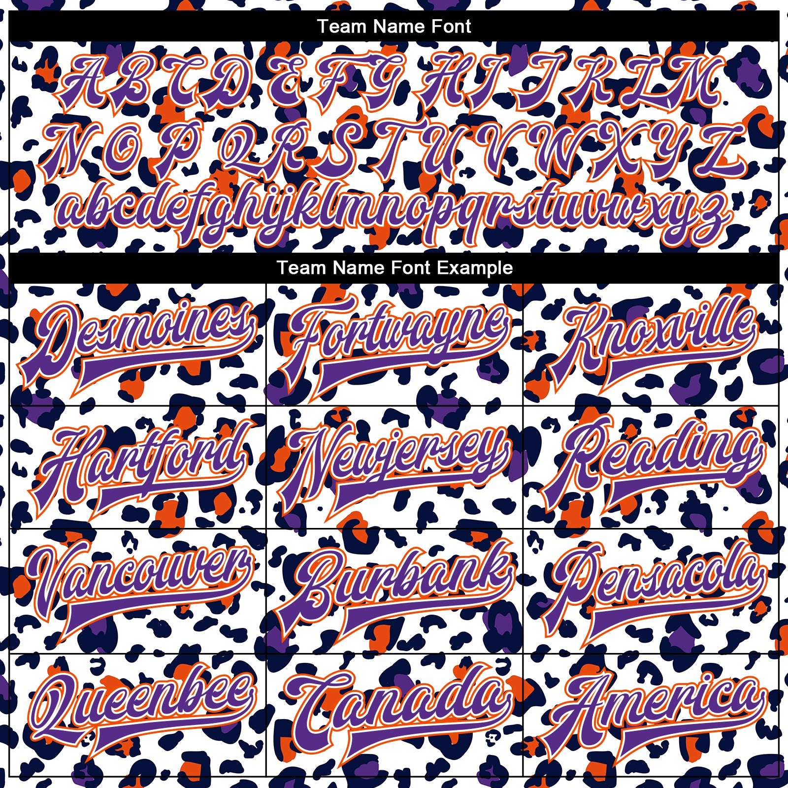 Custom White Purple-Orange Leopard Print 3D Pattern Design Bomber Full-Snap Varsity Letterman Jacket